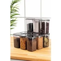 Hermia Concept Vorratsdose FRM5354, Kunststoff, (12-tlg., 12x Aufbewahrungsbox (je 1200 ml), Mikrowellen- & Spülmaschinengeeignet