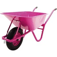 Bituxx Schubkarre 100 Liter 250 kg Pink, (MS-20004), 100 Liter Volumen, 250 kg, Stahlrahmen, Pulverberschichtet