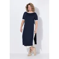 Ulla Popken Longshirt Longtop Schmuckkanten U-Boot-Ausschnitt ärmellos