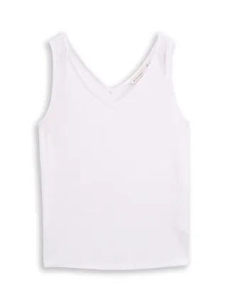 Tom Tailor - Top mit Leinenanteil white - Gr. - M