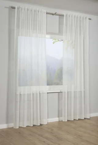 GARDINIA Gardine "Schal mit Gardinenband Etamine" verdeckte Schlaufen 1 Stk. tlg. Stoff Etamine