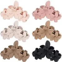 LuxusKollektion Haarklammer 6er Set Große Blumen Haarklammer 11cm für dickes Haar - Rutschfeste