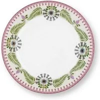 PiP Studio Frühstücksteller Lily&Lotus Frühstücksteller weiss/lila 23cm, Plate Lily&Lotus Off White 23cm