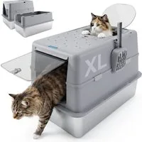 nobleza Katzentoilette Katzentoilette Katzenklo Edelstahl mit Deckel,Geruchlos, Robust