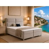Best for Home Boxspringbett mit Bettkasten Doppelbett mit Stauraum & Topper 7-Zonen Komfort (Polsterbett Doppelbett Boxbett mit gepolstertes Kopfteil, versch. Größen, 140x200 160x200 180x200 200x200 cm), Handwerksqualität