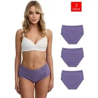 Tazzio Taillenslip 3er-Pack Damen Slip F920 (Packung, 3-St., 3er-Pack) hoher Bund kaschiert, zeichnet sich nicht ab