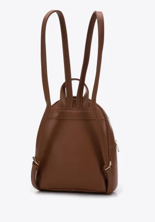 Wittchen Damenrucksack mit Kunstfellfront, braun und schwarz, Öko-Leder