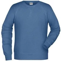 James & Nicholson Sweatshirt Herren Sweatshirt im Raglanschnitt aus Bio-Baumwolle 8022 Kragen und Armbündchen mit Elasthan