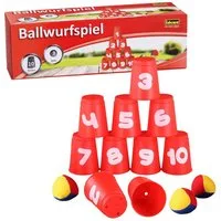 Idena Spiel Idena 40416 - Ballwurfspiel mit 10 Bechern und 3 Bällen, ab 3 Jahren