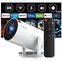 XGODY Android 14 Smart Projektor 2026 Upgrade 8K-Dekodierung LCD-Beamer (260 lm, 1000:1, 3840 x 2160 px, H726-Chip, Auto Keystone Correction, 180° Drehbar, BT 5.4, WiFi 6)