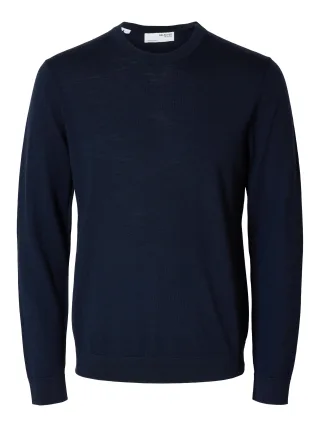 SELECTED MEN - SLMTRAY LS KNIT REG MERINO CREW NOOS Navy Blazer - Gr. - S