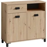 byLIVING Badkommode Wellness, 80cm Badezimmer Kommode mit Metallgriffen und viel Stauraum