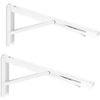 SO-TECH® Wandregalhalter 1 Paar Schwerlast-Klappkonsolen weiß Tragkraft bis 150 kg, 2-tlg., Breite 25 mm, Höhe 175 mm, Tiefe 400 mm