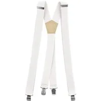Fabio Farini Hosenträger Schmales Y-Design mit 2,5cm Breite verstellbar mit extra starken Clipverschluss, Weiß
