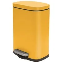 spirella Kosmetikeimer AKIRA, Treteimer mit Softclose-Absenkautomatik, herausnehmbarem Inneneimer, Anti-Fingerprint-Beschichtung, 5L, sonnengelb