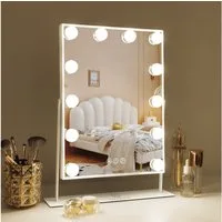 FENCHILIN Schminkspiegel mit LED-Beleuchtung weiß 30/41cm
