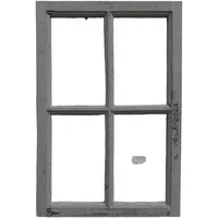 Deko-Impression Wanddekoobjekt Fenster Sprossenfenster Bilderrahmen Wanddekoration Holz grau 60 x 40 (1 St)