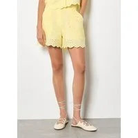 Apricot Shorts Mini-Shorts mit Wellenkante mit Stickerei