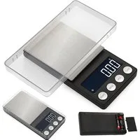 Ideal Cook Feinwaage Elektronische Präzisionswaage 500 g mit LCD-Display und TARA-Funktion, (Elektronische Präzisionswaage mit Zubehör für vielseitige Anwendungen, Waage mit Waagschale, herausnehmbarem Behälter, inkl. 2 AAA-Batterien), Präzise 0,1 g 