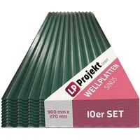 LP projekt Wellplatte Dach Kunststoff – Wetterfest & Langlebig für Überdachung, 1,2 mm, 10,53 m², (10-St., Einzelplatte oder 1er-/5er-/10er-Set), 90x117 cm Welldachplatten Transparent – Ideal für Carport & Garten