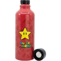 Super Mario Trinkflasche 740 ml aus Aluminium mit Trinköffnung für Alltag und Reisen