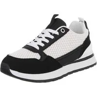 Ital-Design Vielseitige Sneakers für Damen mit atmungsaktivem Mesh-Design Sneaker (91116898) Flach Sneakers Low in Schwarz