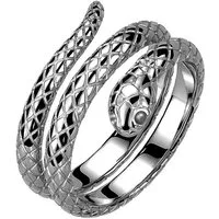 BUNGSA Fingerring 64 (20.4) Ring Schlange silber aus Edelstahl Unisex (Ring, 1-tlg), Damen Herren