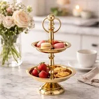 BOLTZE Dekoetagere Etagere Aurelia Zweistufig Gold Metall (1 St)