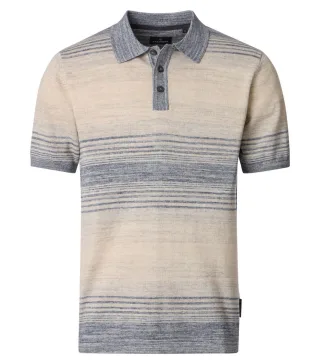 CASAMODA - Polo-Shirt mit Streifen beige/grau - Gr. - XXL