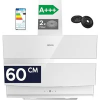 CIARRA Kopffreihaube 60 cm Dunstabzugshaube A+++ 650 m³/h starke Saugleistung VM6736NW Serie 4 Stufen Inkl. BOOST 60 cm Dunstabzugshaube A+++ 650 m³/h starke Saugleistung VM6736NW, Leise Schräghaube 5-Minuten-Nachlaufschaltung WIFI-APP Touch Control