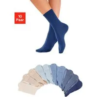 H.I.S Freizeitsocken Damen und Herren Atmungsaktiver Baumwollanteil, Business, Basic (Packung, 10-Paar, Gr. 35-38 bis 47-48) mit weichen Rippbündchen