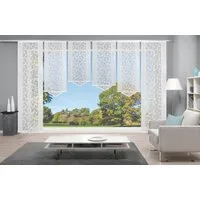 HOME WOHNIDEEN Schiebegardine JENNA (6 St), Klettband, halbtransparent, Schiebevorhang Jacquard Set