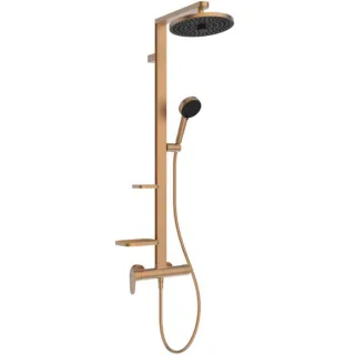 Ideal Standard CeraflowAlu+ Duschsystem BD584BR 2 Ablagen, Handbrause und Kopfbrause, Bronze