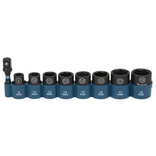 Makita IMPACT BLACK Schlagnuss-Set 9-teilig - 3/8 Zoll - 28 mm - Impact Black - E-16639
