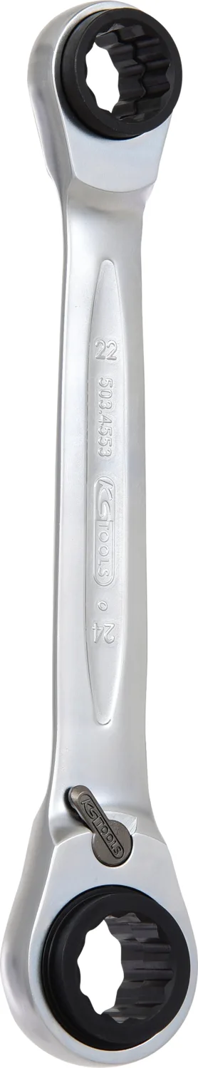 KS Tools 4 in 1 GEARplus umschaltbar Doppel-Ratschenringschlüssel - 503.4553