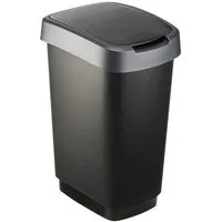 ROTHO Mülleimer Twist Mülleimer mit Deckel 25l, Kunststoff (PP)