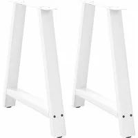 vidaXL Tischbein Esstischbeine A-Form 2 Stk. Weiß 80x(72-73) cm Stahl