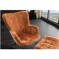 riess-ambiente Sessel SCANDINAVIA rostbraun/schwarz - Chenille Cremona, Metall, mit Armlehne (Einzelartikel, 1-St), gepolsteter Lesesessel - ideal für Wohn-, Gäste- & Schlafzimmer