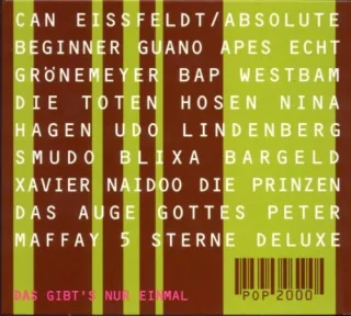 POP 2000 - Das gibt's nur einmal [Audio CD] Pop 2000 Various Can Eisfeldt Absolute Beginner Grönemeyer Die Toten Hosen Nina Hagen 5 Sterne Deluxe