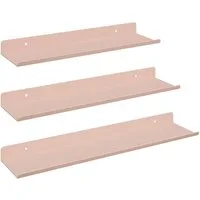 vidaXL Regal Schwebendes Regal Wandhalterung 3 Stk. Rosa 40 x 9 x 2,5 cm, 3-tlg.