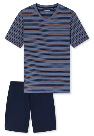 SCHIESSER - Schlafanzug kurz blaugrau - Gr. - 48