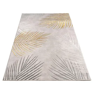 Paco Home Kurzflorteppich, Gold, Textil, Rechteckig, 120x160 cm, strapazierfähig, für Fußbodenheizung geeignet, Teppiche & Böden, Teppiche