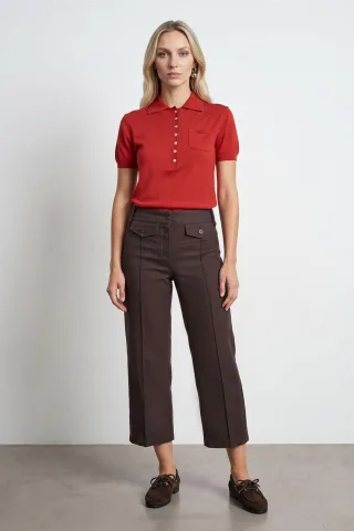 Hochgeschnittene Baumwoll-Poplin Capri-Culottes