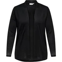 ONLY CARMAKOMA Strickjacke CARALBA L/S V-NECK CARDIGAN JRS mit Glitzersteinen am Ärmelsaum
