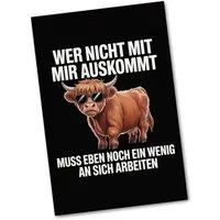 speecheese Magnet Hochlandrind Souvenir Souvenir Magnet - du musst an dir arbeiten