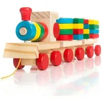all Kids United Spielzeug-Eisenbahn Holz-Zug Spielzeug für Kleinkinder – Sortierwürfel & Lernzug-Set, (16-tlg., Lernspielzeug), Kinderspielzeug Holzeisenbahn
