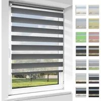 Doppelrollo Klemmfix ohne Bohren, Vkele, 230cm,freihängend Klemmträger, Klemmfix, rollos Blickdicht für Fenster und Tür