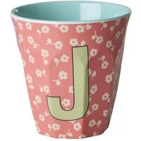 rice Becher Rice Buchstabenbecher – Melamin Tassen A–Z mit Blumen-Design, BPA-frei, 1-tlg., Melamin