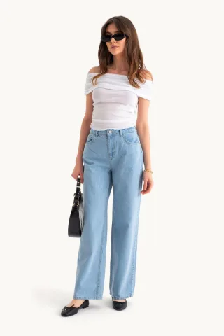 Hohe Taille Weite Beinen Jeans