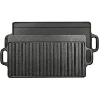El Fuego Grillplatte Gusseisen Grillplatte (Kombi-Set, Grillplatte aus Gusseisen), Gusseisen,Riffelung,bereits eingebrannt